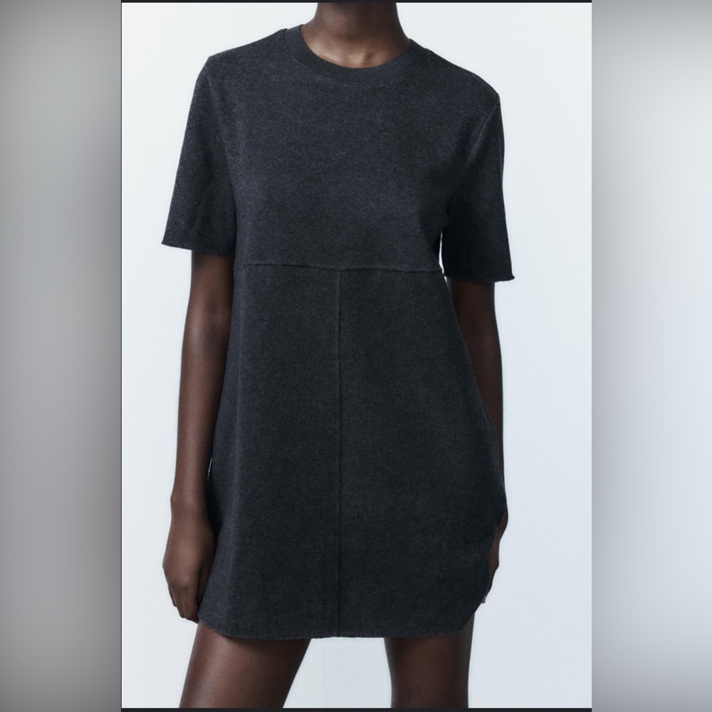 Zara Gray Mock Neck Mini dress Size S